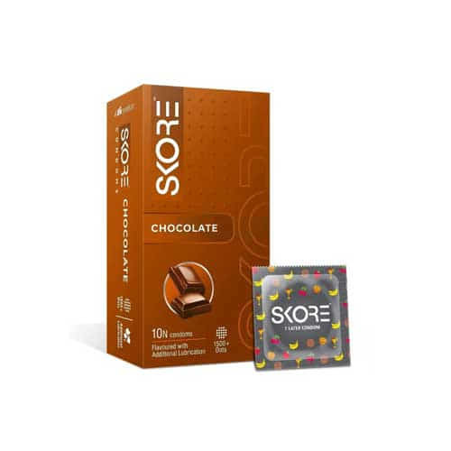 Skore Chocolate Flavoured 1500+ Dots Condoms 3's Pack