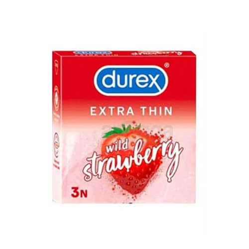 Durex Extra Thin Wild Strawberry 3's Pack