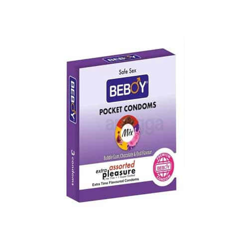 Beboy Mix Extra Time Assorted Air & Dotted (Mix Flavoured) Condom - 3Pcs (India)