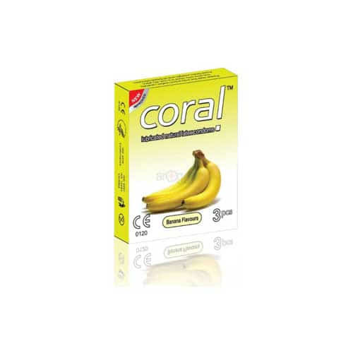 Coral Condom Banana Flavours 3's Pack