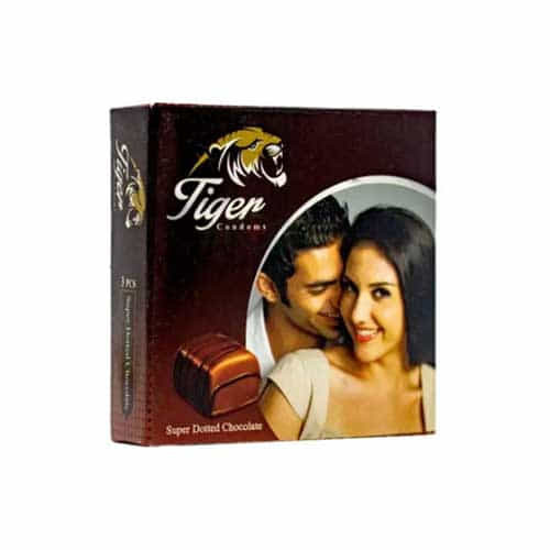 Tiger Dotted Condom Chocolate Flavor 3's Pack