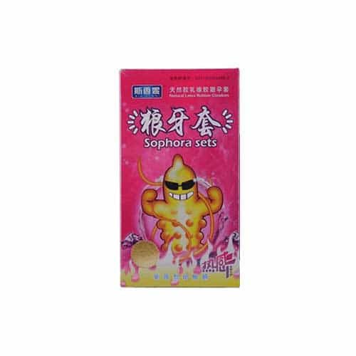 Sophora Large Particle Big Dotted Condom Long Lasting Condom For Men - 12Pcs Pack (Red)