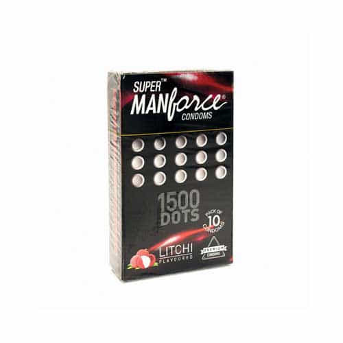 Super Manforce 1500 Dots Litchi Flavored Condom