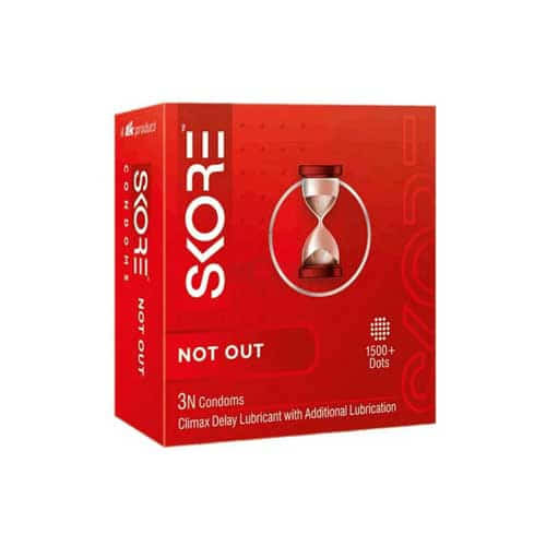 Skore Not Out Climax Delay Dotted Condoms - 10Pcs Pack(India)