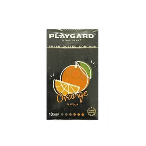 Playgard Orange Flavoured - SUPER DOTTED Condom - 10's Pack(India)