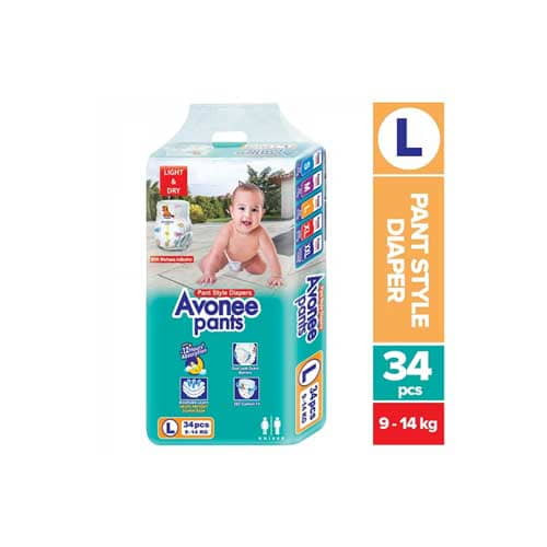 Avonee Large Pant Diaper (9-14Kg) 34pcs