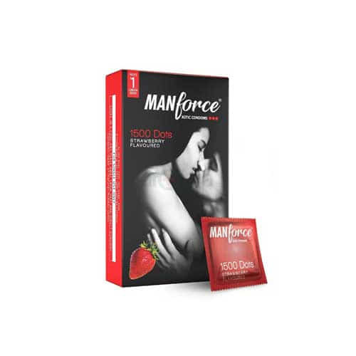 Manforce Strawberry Condom 1500 Dots - 10 Pcs1500 Dots