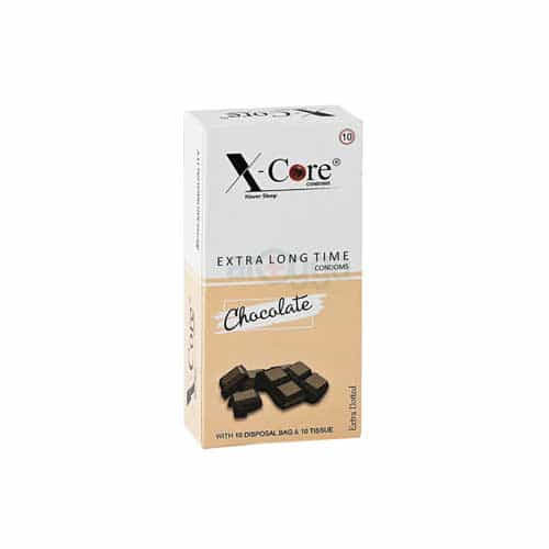 X-Core Extra Time Dotted Condom (Chocolate Flavoured) - 10pcs Pack(India)