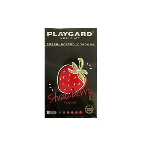 Playgard More Play + Super Dotted Strawberry Flavoured Condoms 10's Pack