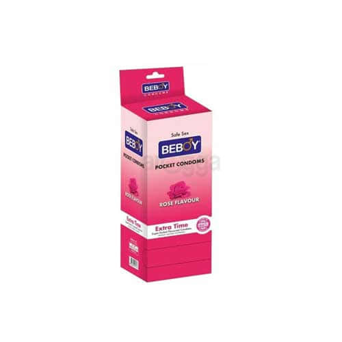 Beboy Extra Time Super Big Dotted Condom (Rose Flavour)- 3Pcs