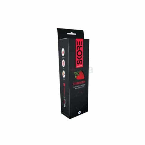 SKORE - Strawberry Flavour With Raised Dots Condom - 3Pcs (India