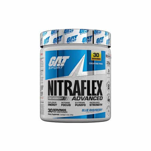 GAT Sport Nitraflex Pre-Workout, Blue Raspberry, 30 Servings