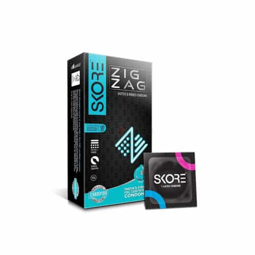 Skore ZigZag Dotted & Ribbed Condoms 10's Pack