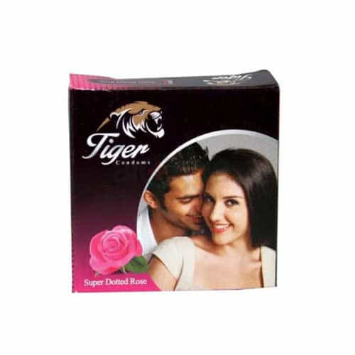 Tiger Dotted Condom Rose Flavor 3's Pack