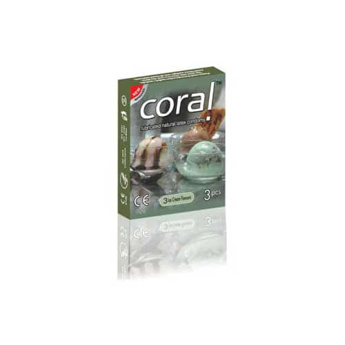 Coral Condom 3 Ice Cream Flavours 3's Pack