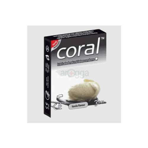 Coral Condom Vanila Flavour 3's Pack