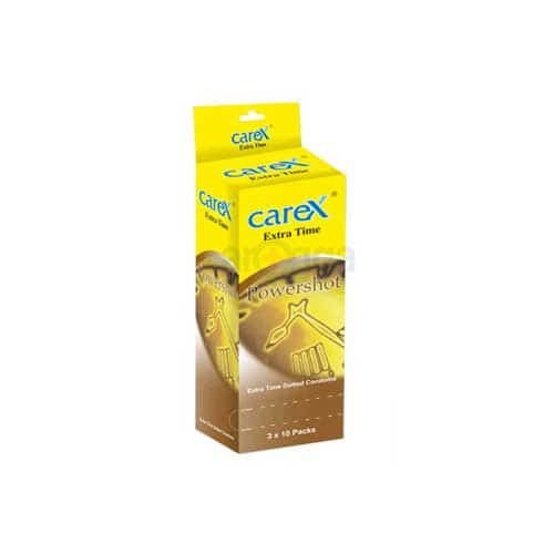 Carex Extra Time Powershot Dotted Condom 3x10 = 30pcs Full Box (Malaysia)