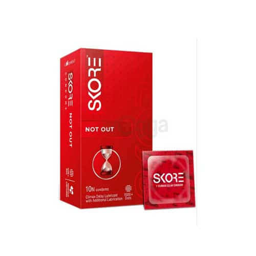 Skore Not Out Climax Delay Dotted Condoms - 3Pcs Pack(India)