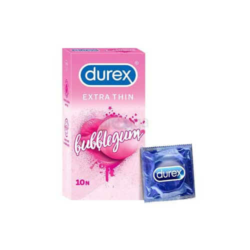 Durex Extra Thin Bubblegum Flavoured Condom - 10Pcs Pack(India)