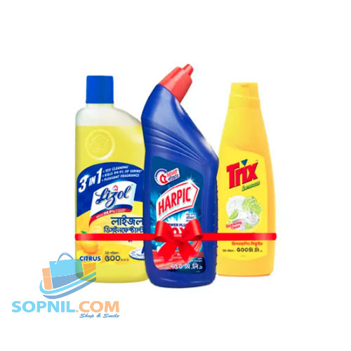 Harpic, Trix & Lizol Total Cleaning Solution Combo