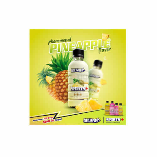 Bruvana Sports+ Electrolyte Beverage (Pineapple Flavor) 250ml