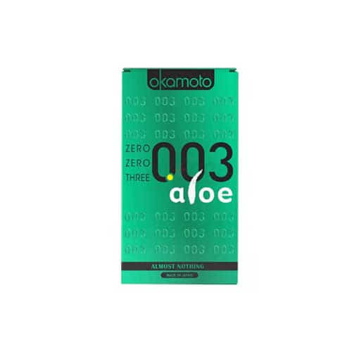 Okamoto 003 Aloe Vera Ultra Thinnest Premium Condom - 10pcs Pack( Made In Japan)